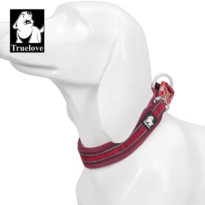 Truelove - collar de nailon reflectante para mascotas, hebilla Duraflex resistente, adecuado para cachorros, gatos, perros grandes, utilizado para caminar, correr, - 1