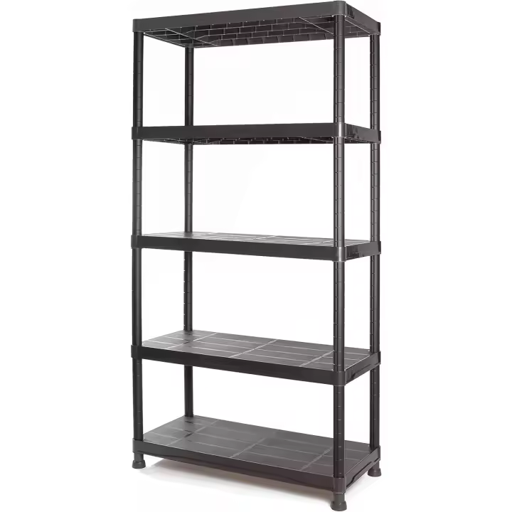 estantería plástico 945, negro, 900 x 400 x 1800 mm - 1
