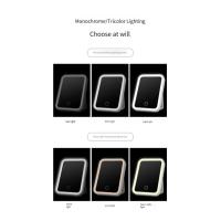 Espejo de maquillaje, espejo de tocador LED compacto portátil recargable por USB con pantalla táctil, espejo de maquillaje con atenuación - details 5