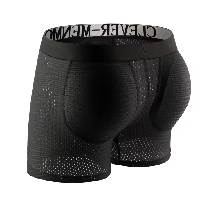 Hombres sexys ropa interior acolchada malla boxeador glúteos levantador agrandar glúteos empuje hacia arriba almohadilla calzoncillos pene bolsa bragas - 1