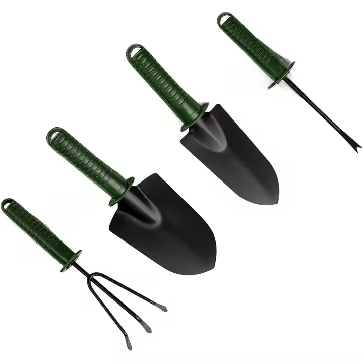 Juego de 4 herramientas de jardín de acero inoxidable, kit de jardinería, herramientas antioxidantes para plantar flores - 1