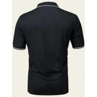 Verano nueva camiseta de los hombres Casual botón de manga corta Jacquard cuello Polo camisa de solapa de negocios. - details 5