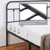 Cama Doble con Marco de Metal Negro, Estructura Sencilla de Hierro para Colchón 140X200cm - details 7