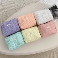 Nueva Bolso De Maquillaje Para Mujer En Nylon Gran Capacidad Con Cierre De Cremallera Estilo Fashion Patrón Sólido Color Floral - details 0