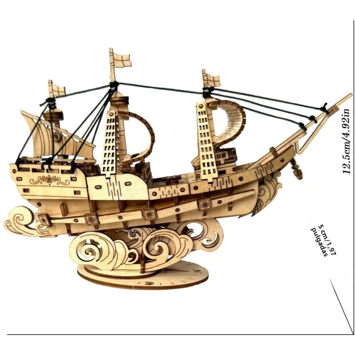 Puzzle 3D De Barco De Madera Ocean Sailing Modelo Escala Kit De Modelado DIY Regalo De Artesanía Decoración Para El Hogar Juguete Mecánico Regalo De Cumpleaños O Navidad - 1