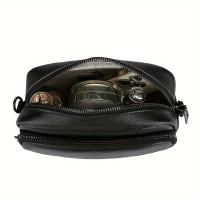 Bolso bandolera de cuero retro, bolso de hombro con correa ancha, bolso cuadrado multicapa de moda para mujer - details 7