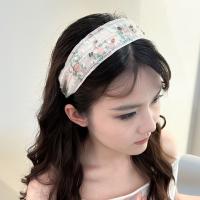 Diadema de encaje bordado de estilo coreano, borde ancho, lazo Floral, cuerda para el cabello, decoración de banda para el cabello con diamantes de imitación y flores de hadas - details 12