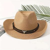 Sombrero de paja Sombrero de vaquero de jazz ancho, transpirable y elegante bohemio para hombres y mujeres - details 2