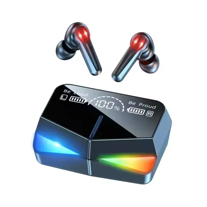Auriculares inalámbricos M28, auriculares Bluetooth 5.3, auriculares deportivos con micrófono y caja de carga, para teléfonos inteligentes - 1