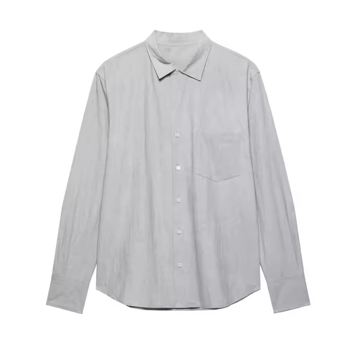 Camisa informal de mujer, nueva llegada de verano 2025, con cuello de solapa, manga larga, decoración de bolsillo y temperamento versátil. - 1