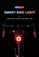 Luz trasera inteligente para bicicleta, linterna LED de seguridad, encendido/apagado automático, señal de parada, lámpara de freno, carga USB, accesorios para bicicleta - details 0
