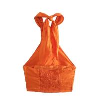 TRAFZA-Top Halter con espalda descubierta para mujer, Tops sexys sin mangas con hombros descubiertos, ropa de calle informal a la moda, verano, Y2k, 2023 - details 6