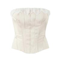 PB & ZA2025slim fit encaje costura fuera del hombro temperamento casual tubo top color sólido top novedad de verano ropa de mujer - details 1