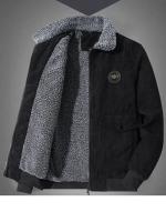 Chaqueta de algodón de línea de PANA con cremallera para hombre, cuello levantado, tendencia de negocios, ocio, a prueba de frío, engrosada, Color sólido, nueva - details 3