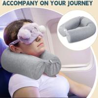 Almohada cilíndrica portátil en forma de U, almohada de viaje plegable y flexible, almohada para siesta de resiliencia lenta, avión - details 6