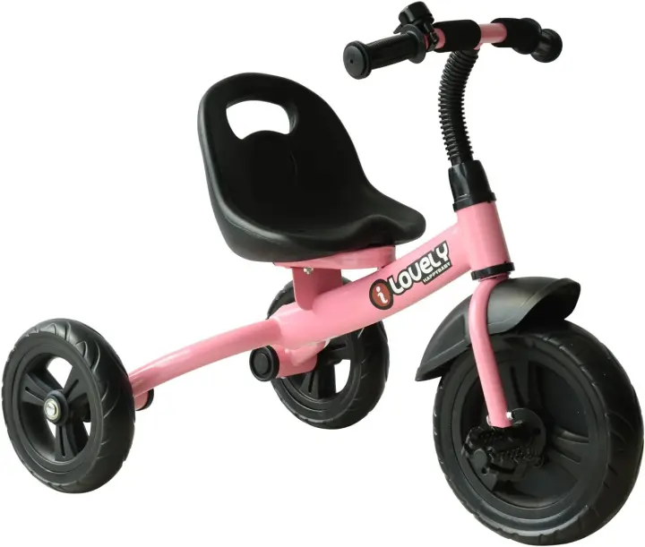Triciclo para Niños más de 18 Meses con Timbre Guardabarros Rueda de Seguridad 79x50,5x58 cm Negro - 1