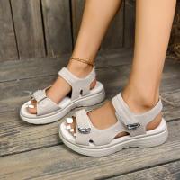 Sandalias casuales de velcro nuevas de verano con suela gruesa de talla grande para mujer - details 7