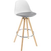 Taburete de Bar con Respaldo Marco de Madera Maciza Imitación de Cuero - details 21