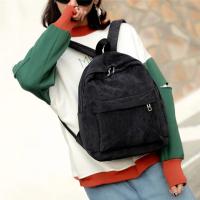 Mochila de Corduroy para Mujer Tendencia en Bolsos de Viaje y Escuela Color Sólido - details 8
