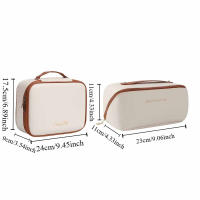 Bolsa cuadrada de cuero PU para cosméticos, almohada con cremallera desmontable, bolsa de maquillaje, organizador de artículos de tocador, bolsa de viaje de estilo coreano - details 1