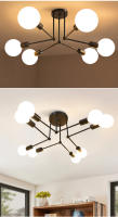 Lámpara de techo Led moderna, iluminación interior para sala de Estar, comedor, dormitorio, cocina, Industrial, de hierro, decoración del hogar - details 3