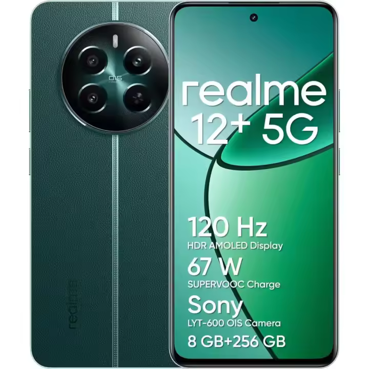 Teléfono - Realme 12+ 5G Smartphone, Cámara Sony LYT-600 OIS, Procesador Dimensity 7050 5G MediaTek, Pantalla AMOLED ultrafluida de 120 Hz, Carga SUPERVOOC de 67 W, realme UI 5.0 - 1