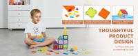 SucceBuy Juego de 56 Uds de azulejos magnéticos, bloques de construcción magnéticos en forma de animales con 4 dinosaurios, juguetes educativos de construcción STEM - details 4