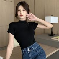 Camiseta de Manga Corta con Cuello de Tortuga Moda para Mujeres Sudaderas y Sudaderas - details 4