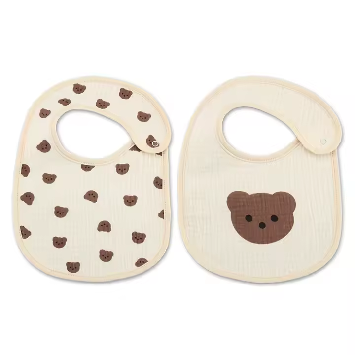 Baberos de Algodón para Bebé Impermeables Paquete de 2 Suaves Toallas de Saliva para Recién Nacidos Niños y Niñas Madre & Bebé - 1