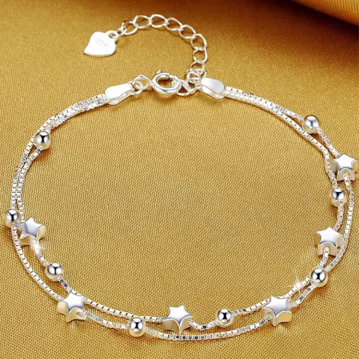 Pulsera de plata de ley  de alta calidad para mujer, cadena multiestilo para fiesta de boda, regalo de joyería hermosa - 1