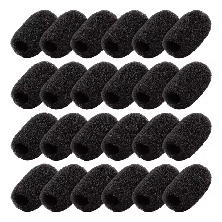Microfono con Protección de Vento de Espuma Mini 24Pack Cubierta de Protección para Micrófono de Gola Lavalier Adecuado para Música y Películas - 1