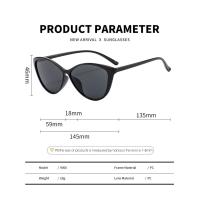 Gafas de sol triangulares de ojo de gato, gafas de sol con montura negra de alta gama para mujer - details 0