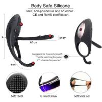 Empaque privado Vibrador Sexy de 7 velocidades Control remoto Anillo vibratorio Anillos de bloqueo de eyaculación precoz de silicona elástica Juguetes sexuales para hombres - details 1