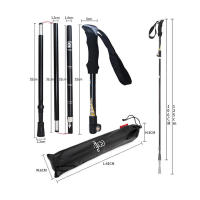 Palitos de Senderismo Ultra-ligeros Ajustables y Plegables de Aleación de Aluminio 7075 para Turismo y Escalada en Montañas - details 4