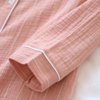 Ropa de dormir de algodón para mujer, camisón de manga larga, albornoz de talla grande, camisa para dormir con botones a rayas, vestidos de noche, ropa de descanso, bata de baño - details 10