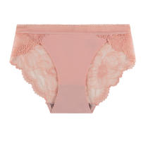 Sexy seda de hielo sin rastros de Europa y Estados Unidos el viento empalme hueco bragas de encaje mujer de cintura media entrepierna de algodón transpirable pantalones invisibles mujer - details 1