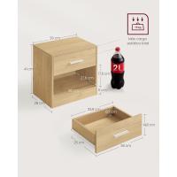 Mesa de Noche de Juego de 2 Diseño de Cajón Abierto Ideal para Dormitorio, Sala de Estar - details 7