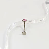Anillo de Ombligo de cristal de titanio para hombres y mujeres, Piercing corporal curvo al revés, joyería corporal, 1 unidad - details 2