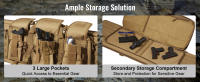 SucceBuy Bolsa para rifle táctico de 36 pulgadas, estuche blando doble para arma larga con cremallera bloqueable, asa portátil y correa para el hombro, 3 bolsillos de almacenamiento grandes para dos rifles de 34" y 2 pistolas, color marrón - details 4
