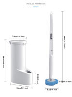 Cepillo De Inodoro Desechable Con 16 Recambios Y Líquido De Limpieza Herramienta De Limpieza De Pared Para Baño Cabeza De Cepillo De Reemplazo - details 6