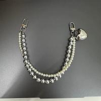 Para Ins, cuentas de plata y perlas, cadena doble, gota de amor, cadena para teléfono móvil, cadena para teléfono móvil, llavero colgante para coche, teléfono móvil apagado - details 2