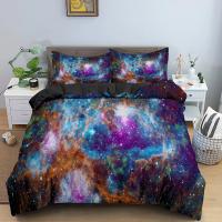 Juego de Ropa de Cama con Cubierta de Edredón 3D Universo Psicédelico con Cierre de Cremallera Comforter de Poliéster para Cama Doble Queen - details 8