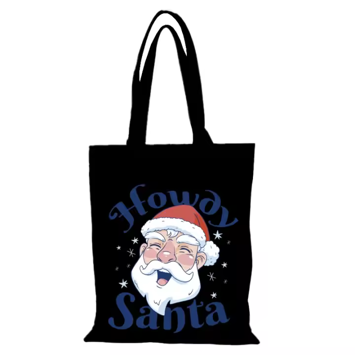 Bolso de compras, bolsos de regalo de Año Nuevo, bolso de mano de hombre de dibujos animados, bolso de mujer de Feliz Navidad, bolsos de tela, compras de lona ecológica - 1