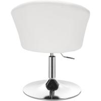 Taburete de Bar Altura Ajustable de Acero Cromado Taburete de Escritorio de Cuero Sintético Blanco - details 3