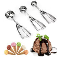 Cuchara de helado de acero inoxidable de varios estilos, molde de cubo de hielo hecho a mano, cuchara de excavación de frutas, accesorios de cocina, 3 tamaños - details 1