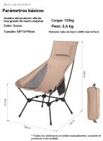 Silla reclinable jardin plegable portatil al aire libre multifunción Camping - details 1