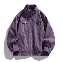 Chaqueta de cuero con cuello levantado para hombre, Tops cómodos y versátiles, informales, sólidos, a prueba de viento, para otoño e invierno - details 2