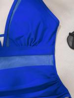 Bañador negro de una pieza para mujer, traje de baño de realce con Control de barriga, Tankini de una pieza - details 25