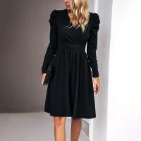 Primavera y otoño 2025 Vestido midi de mujer de moda de color sólido - details 5