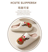 Zapatillas de algodón de ciervos navideños de invierno - details 1